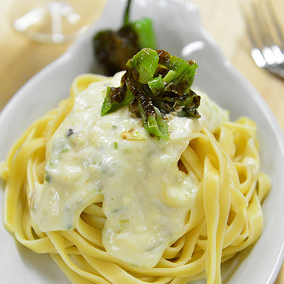 Image of Padron Chile Pasta Alfredo with Crab