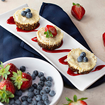 Image of Peach, Blueberry & Strawberry Mini Cheesecakes