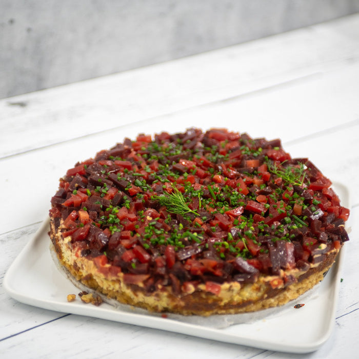 Image of Savory Cheesecake with Marinated Beets & Finger Lime "Caviar"