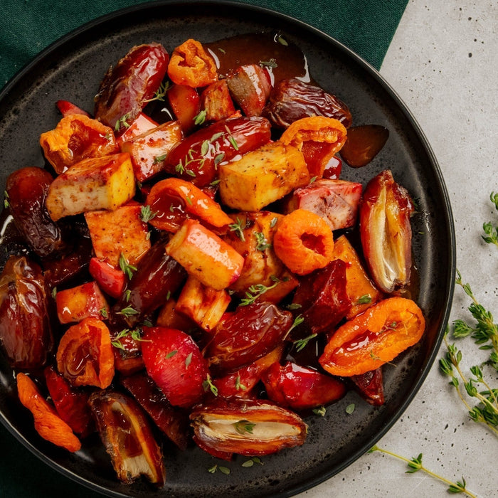 Image of Roasted Tzimmes with Hot Honey & Citrus Glaze