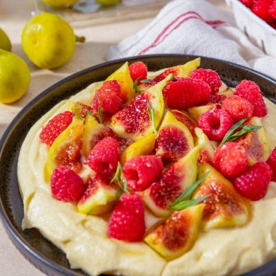 Raspberries & Figs with Honey Mousse
