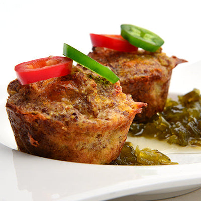 Image of Red Quinoa Cheese Puffs with Green Chile Jelly