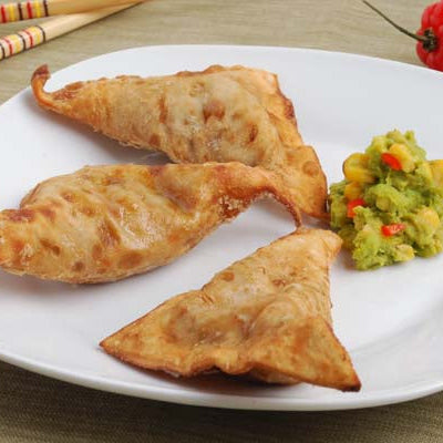 Image of Red Savina Avocado and Grilled Corn Won Tons