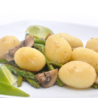 Image of Sautéed Potatoes, Asparagus and Button Mushrooms