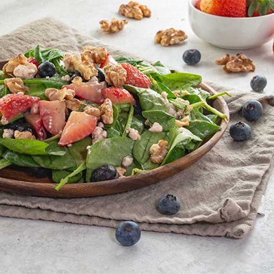 Image of Tropical Spinach Salad with Strawberry Balsamic Vinaigrette