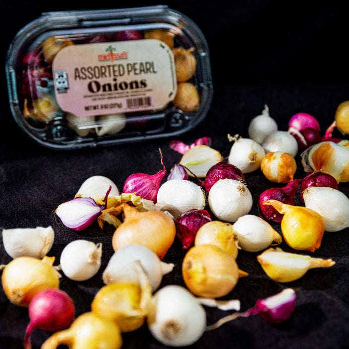 Image of  2.5 Pounds (about 13 Ounces each color) Assorted Pearl Onions Vegetables