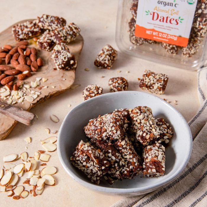 Image of  2 Packages (12 Ounces each) Organic Almond Roll Dates Fruit