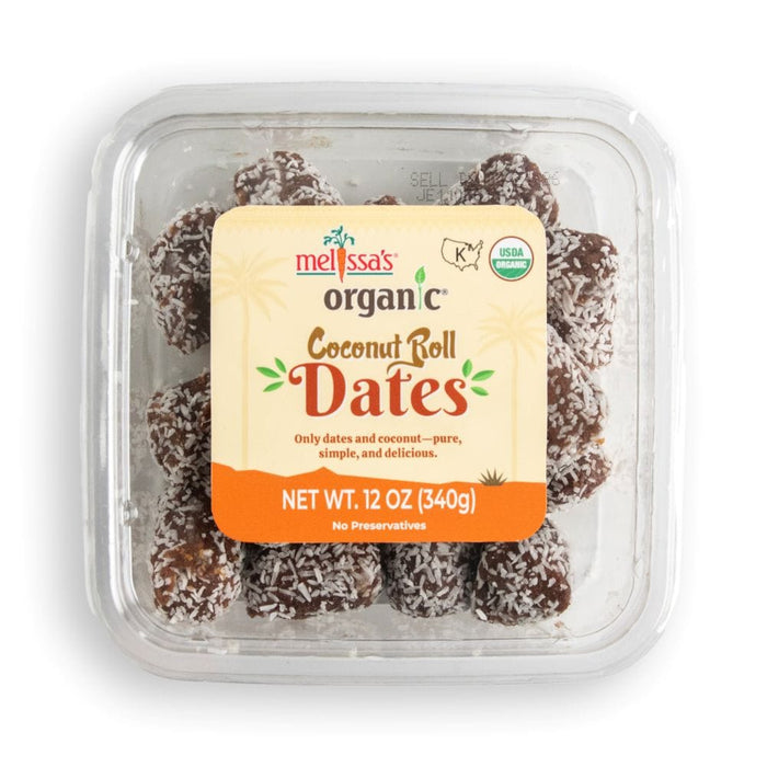 Image of  2 packages (12 Ounces each) Organic Coconut Roll Dates Fruit