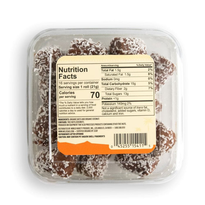 Image of  2 packages (12 Ounces each) Organic Coconut Roll Dates Fruit