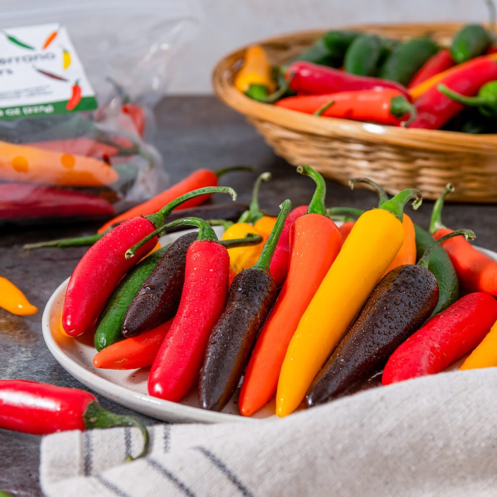 Serrano peppers in a plate