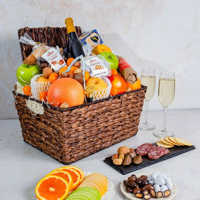 Image of  Bountiful Harvest Fruit & Wine Basket Other