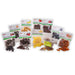 Assorted dried fruit packages from Melissa's Produce on a white background