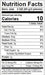 Image of  2.5 Pounds Baby Bok Choy Nutrition Facts Panel
