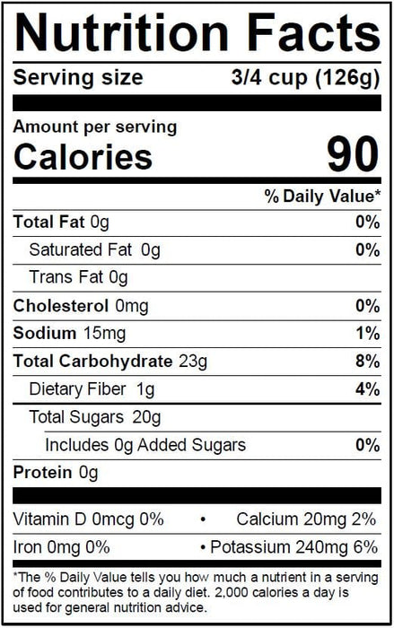 Image of  2 packages (Pounds each) Christmas Crunch® Grapes Nutrition Facts Panel