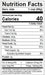 Image of  2 Pounds Purple Brussels Sprouts Nutrition Facts Panel