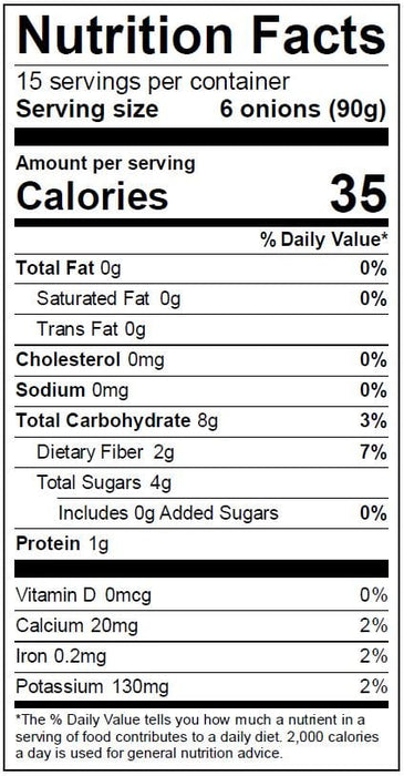 Image of  Baby Dutch Onions Nutrition Facts Panel