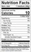 Image of  Banana Wax Pepper Nutrition Facts Panel