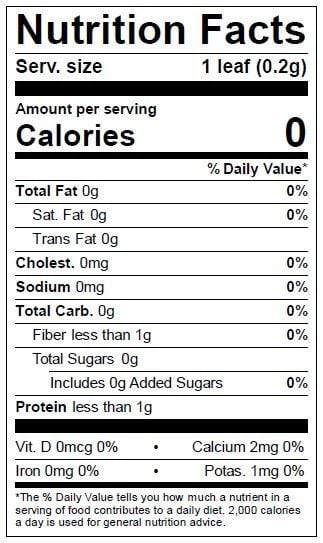 Image of  Bay Leaf Nutrition Facts Panel