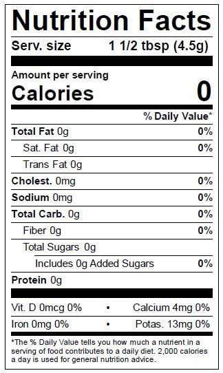 Image of  Chives Nutrition Facts Panel