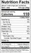 Image of  Crystallized Ginger Nutrition Facts Panel