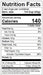 Image of  Dried Blueberries Nutrition Facts Panel
