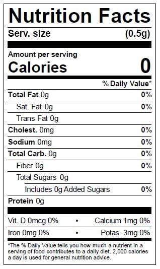 Image of  Dried Epazote (Don Enrique<sup>®</sup> Brand) Nutrition Facts Panel