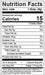 Image of  Dried Julienne Tomato Strips Nutrition Facts Panel