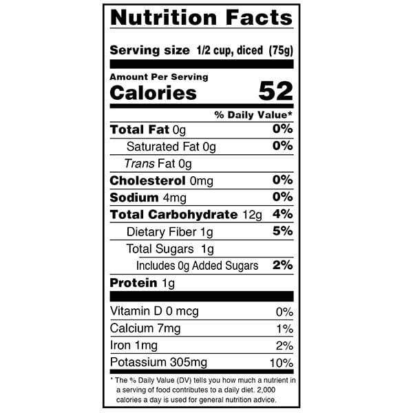 Image of  Fingerling Potatoes Nutrition Facts Panel