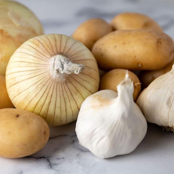Image of  Garlic, Onions and Potatoes Vegetables