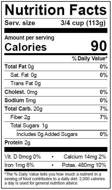 Image of  Gemstone® Potatoes Nutrition Facts Panel
