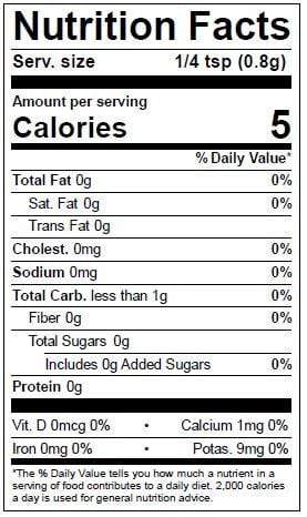 Image of  Granulated Garlic / Ajo Granulado (Don Enrique<sup>®</sup> Brand) Nutrition Facts Panel