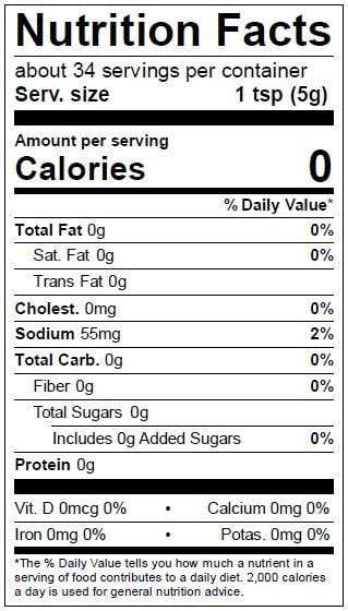 Image of  Grated Horseradish Extra Hot Nutrition Facts Panel