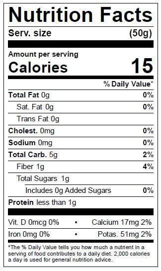 Image of  Key Limes Nutrition Facts Panel