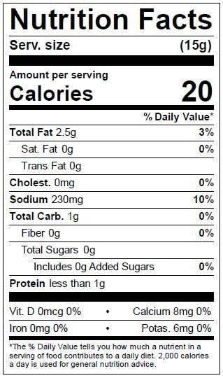 Image of  Olives (Fresh Green Olives) Nutrition Facts Panel