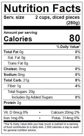 Image of  Orange Watermelon Nutrition Facts Panel