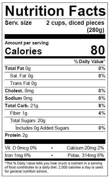 Image of  Organic Red Seedless Watermelons Nutrition Facts Panel