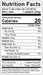 Image of  Padron Peppers Nutrition Facts Panel