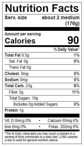 Image of  Page Mandarins Nutrition Facts Panel