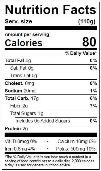 Image of  Peewee Ruby Gold<sup>®</sup> Potatoes Nutrition Facts Panel