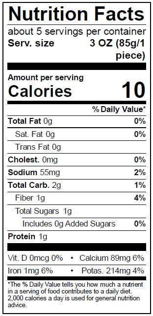 Image of  Petite Shanghai Nutrition Facts Panel
