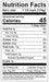 Image of  Pink Pumpkin Patch Donation Nutrition Facts Panel