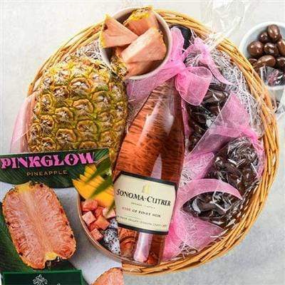 Image of  Pinkglow® Pineapple Rosé Gift Basket Gifts