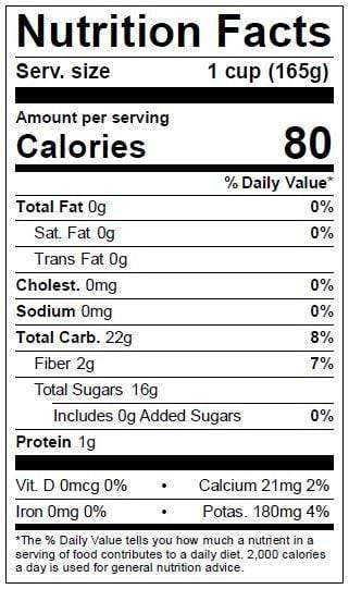 Image of  Pinkglow® Pineapple - Ship to California Only Nutrition Facts Panel