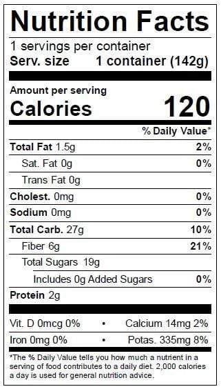 Image of  Pomegranate Arils (5 oz.) Nutrition Facts Panel