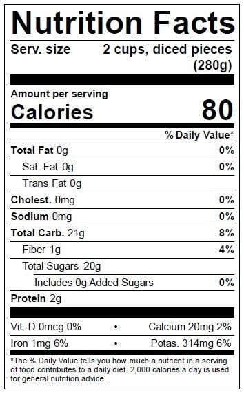 Image of  Red Watermelon Nutrition Facts Panel
