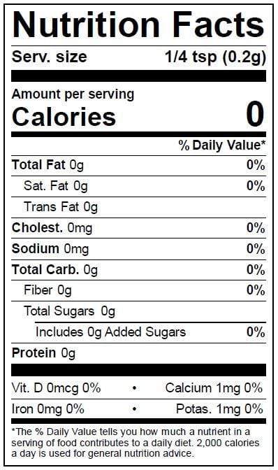 Image of  Rosemary Nutrition Facts Panel