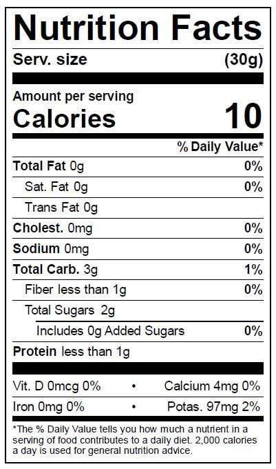 Image of  Scotch Bonnet Peppers Nutrition Facts Panel