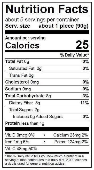 Image of  Seedless Lemons Nutrition Facts Panel