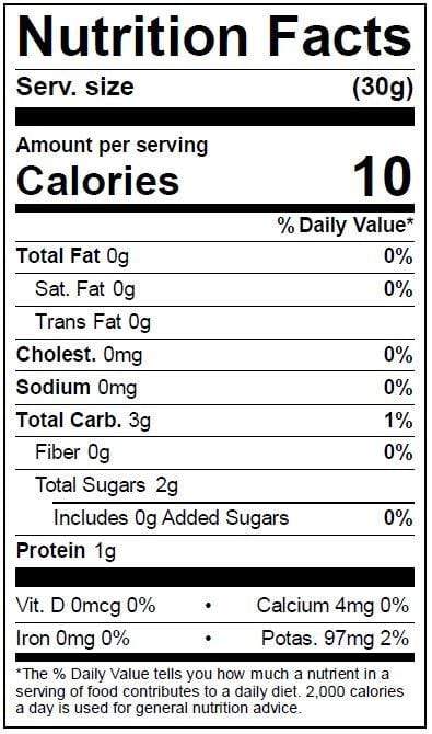 Image of  Super Hot Chile Mix Nutrition Facts Panel