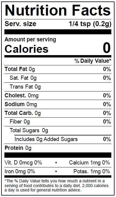 Image of  Thyme Nutrition Facts Panel